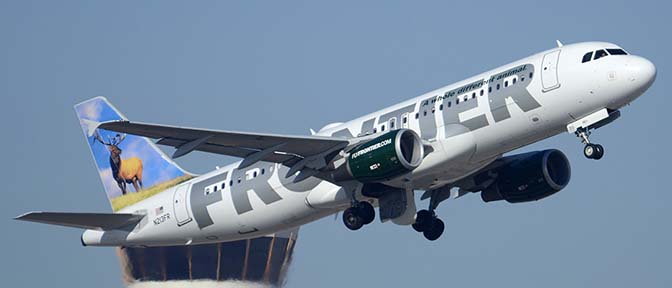 Frontier Airbus A320-214 N213FR Montana th Elk, Phoenix Sky Harbor, December 22, 2014